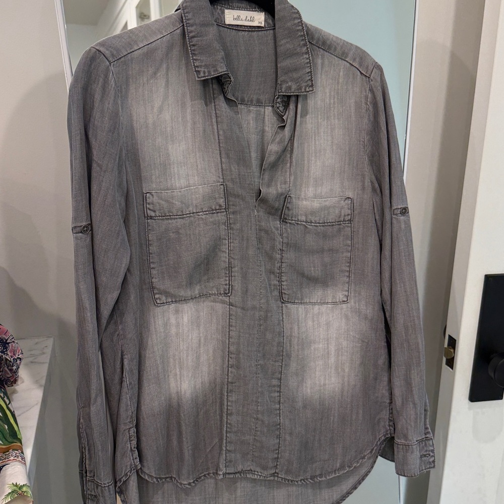 Bella Dahl Gray Denim Shirt